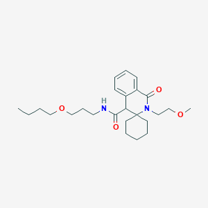 molecular formula C25H38N2O4 B11005705 N-(3-butoxypropyl)-2'-(2-methoxyethyl)-1'-oxo-1',4'-dihydro-2'H-spiro[cyclohexane-1,3'-isoquinoline]-4'-carboxamide 