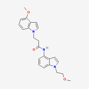 molecular formula C23H25N3O3 B11005710 N-[1-(2-methoxyethyl)-1H-indol-4-yl]-3-(4-methoxy-1H-indol-1-yl)propanamide 