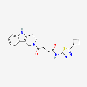 N-[(2Z)-5-cyclobutyl-1,3,4-thiadiazol-2(3H)-ylidene]-4-oxo-4-(1,3,4,5-tetrahydro-2H-pyrido[4,3-b]indol-2-yl)butanamide