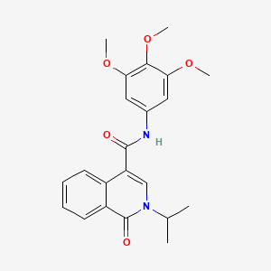 molecular formula C22H24N2O5 B11005735 1-oxo-2-(propan-2-yl)-N-(3,4,5-trimethoxyphenyl)-1,2-dihydroisoquinoline-4-carboxamide 