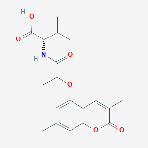 molecular formula C20H25NO6 B11005748 N-{2-[(3,4,7-trimethyl-2-oxo-2H-chromen-5-yl)oxy]propanoyl}-L-valine 