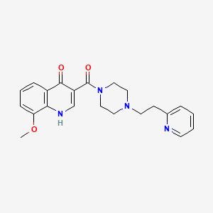 molecular formula C22H24N4O3 B11005753 (4-Hydroxy-8-methoxyquinolin-3-yl){4-[2-(pyridin-2-yl)ethyl]piperazin-1-yl}methanone 