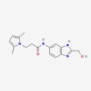 molecular formula C17H20N4O2 B11005758 3-(2,5-dimethyl-1H-pyrrol-1-yl)-N-[2-(hydroxymethyl)-1H-benzimidazol-6-yl]propanamide 