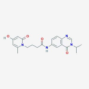 4-(4-hydroxy-6-methyl-2-oxopyridin-1(2H)-yl)-N-[4-oxo-3-(propan-2-yl)-3,4-dihydroquinazolin-6-yl]butanamide