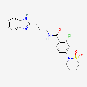 N-(3-(1H-benzo[d]imidazol-2-yl)propyl)-2-chloro-4-(1,1-dioxido-1,2-thiazinan-2-yl)benzamide