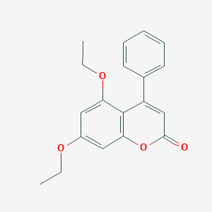 molecular formula C19H18O4 B11005810 5,7-Diethoxy-4-phenyl-chromen-2-one 