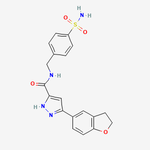 5-(2,3-dihydro-1-benzofuran-5-yl)-N-(4-sulfamoylbenzyl)-1H-pyrazole-3-carboxamide