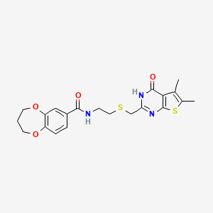 N-(2-{[(4-hydroxy-5,6-dimethylthieno[2,3-d]pyrimidin-2-yl)methyl]sulfanyl}ethyl)-3,4-dihydro-2H-1,5-benzodioxepine-7-carboxamide