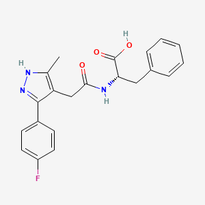 (2S)-2-({2-[3-(4-Fluorophenyl)-5-methyl-1H-pyrazol-4-YL]acetyl}amino)-3-phenylpropanoic acid