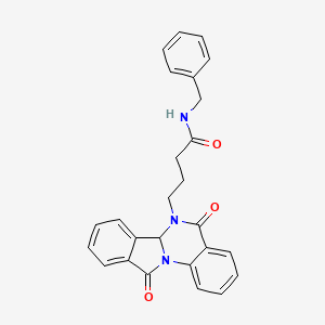 molecular formula C26H23N3O3 B11005866 N-benzyl-4-(5,11-dioxo-6a,11-dihydroisoindolo[2,1-a]quinazolin-6(5H)-yl)butanamide 