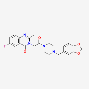 3-{2-[4-(1,3-benzodioxol-5-ylmethyl)piperazin-1-yl]-2-oxoethyl}-6-fluoro-2-methylquinazolin-4(3H)-one