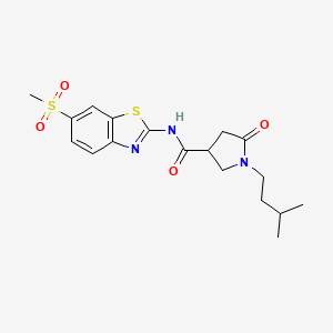 1-(3-methylbutyl)-N-[(2Z)-6-(methylsulfonyl)-1,3-benzothiazol-2(3H)-ylidene]-5-oxopyrrolidine-3-carboxamide