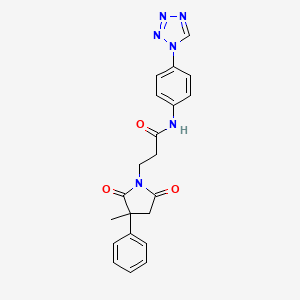 molecular formula C21H20N6O3 B11005890 3-(3-methyl-2,5-dioxo-3-phenylpyrrolidin-1-yl)-N-[4-(1H-tetrazol-1-yl)phenyl]propanamide 