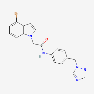 molecular formula C19H16BrN5O B11005892 2-(4-bromo-1H-indol-1-yl)-N-[4-(1H-1,2,4-triazol-1-ylmethyl)phenyl]acetamide 