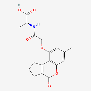 molecular formula C18H19NO6 B11005897 N-{[(7-methyl-4-oxo-1,2,3,4-tetrahydrocyclopenta[c]chromen-9-yl)oxy]acetyl}-L-alanine 