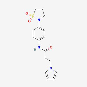 N-[4-(1,1-dioxido-1,2-thiazolidin-2-yl)phenyl]-3-(1H-pyrrol-1-yl)propanamide