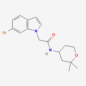 molecular formula C17H21BrN2O2 B11005952 2-(6-bromo-1H-indol-1-yl)-N-(2,2-dimethyltetrahydro-2H-pyran-4-yl)acetamide 