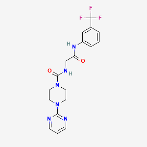 molecular formula C18H19F3N6O2 B11005958 N-(2-oxo-2-{[3-(trifluoromethyl)phenyl]amino}ethyl)-4-(pyrimidin-2-yl)piperazine-1-carboxamide 