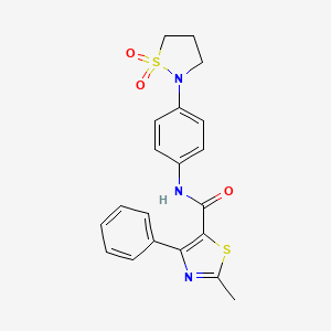 N-[4-(1,1-dioxido-1,2-thiazolidin-2-yl)phenyl]-2-methyl-4-phenyl-1,3-thiazole-5-carboxamide