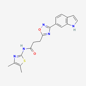 molecular formula C18H17N5O2S B11005976 N-(4,5-dimethyl-1,3-thiazol-2-yl)-3-[3-(1H-indol-6-yl)-1,2,4-oxadiazol-5-yl]propanamide 