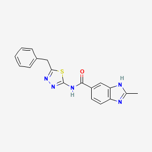 N-(5-benzyl-1,3,4-thiadiazol-2-yl)-2-methyl-1H-benzimidazole-5-carboxamide