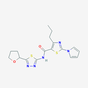 4-propyl-2-(1H-pyrrol-1-yl)-N-[(2Z)-5-(tetrahydrofuran-2-yl)-1,3,4-thiadiazol-2(3H)-ylidene]-1,3-thiazole-5-carboxamide