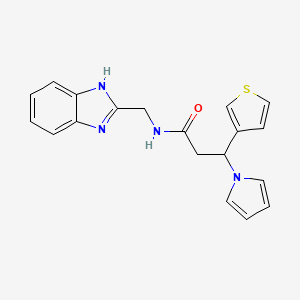 N-(1H-benzimidazol-2-ylmethyl)-3-(1H-pyrrol-1-yl)-3-(thiophen-3-yl)propanamide