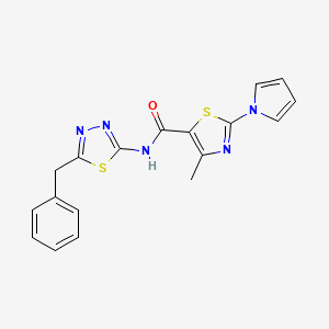 N-[(2E)-5-benzyl-1,3,4-thiadiazol-2(3H)-ylidene]-4-methyl-2-(1H-pyrrol-1-yl)-1,3-thiazole-5-carboxamide