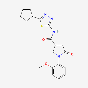 N-(5-cyclopentyl-1,3,4-thiadiazol-2-yl)-1-(2-methoxyphenyl)-5-oxopyrrolidine-3-carboxamide