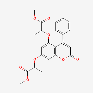 molecular formula C23H22O8 B11006063 methyl 2-{[5-(2-methoxy-1-methyl-2-oxoethoxy)-2-oxo-4-phenyl-2H-chromen-7-yl]oxy}propanoate 