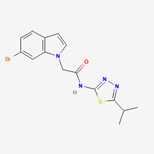 2-(6-bromo-1H-indol-1-yl)-N-[(2E)-5-(propan-2-yl)-1,3,4-thiadiazol-2(3H)-ylidene]acetamide