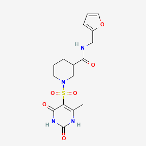 N-(2-furylmethyl)-1-[(6-methyl-2,4-dioxo-1,2,3,4-tetrahydropyrimidin-5-yl)sulfonyl]piperidine-3-carboxamide