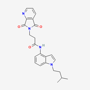 molecular formula C23H24N4O3 B11006081 3-(5,7-dioxo-5,7-dihydro-6H-pyrrolo[3,4-b]pyridin-6-yl)-N-[1-(3-methylbutyl)-1H-indol-4-yl]propanamide 