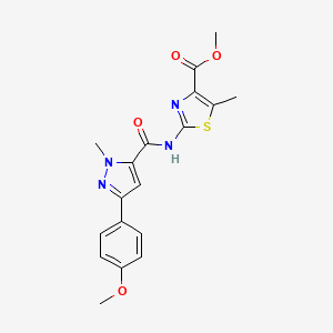 methyl 2-({[3-(4-methoxyphenyl)-1-methyl-1H-pyrazol-5-yl]carbonyl}amino)-5-methyl-1,3-thiazole-4-carboxylate