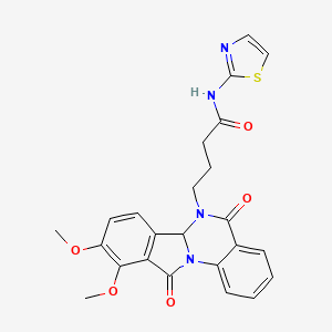 4-(9,10-dimethoxy-5,11-dioxo-6a,11-dihydroisoindolo[2,1-a]quinazolin-6(5H)-yl)-N-(1,3-thiazol-2-yl)butanamide