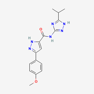 5-(4-methoxyphenyl)-N-[5-(propan-2-yl)-1H-1,2,4-triazol-3-yl]-1H-pyrazole-3-carboxamide