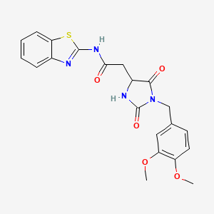 molecular formula C21H20N4O5S B11006131 N-(1,3-benzothiazol-2-yl)-2-[1-(3,4-dimethoxybenzyl)-2,5-dioxoimidazolidin-4-yl]acetamide 