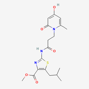 methyl 2-{[3-(4-hydroxy-6-methyl-2-oxopyridin-1(2H)-yl)propanoyl]amino}-5-(2-methylpropyl)-1,3-thiazole-4-carboxylate