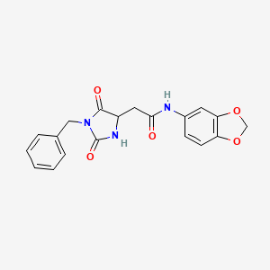 N-(1,3-benzodioxol-5-yl)-2-(1-benzyl-2,5-dioxoimidazolidin-4-yl)acetamide