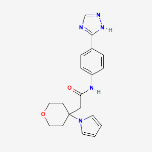 2-[4-(1H-pyrrol-1-yl)tetrahydro-2H-pyran-4-yl]-N-[4-(1H-1,2,4-triazol-5-yl)phenyl]acetamide