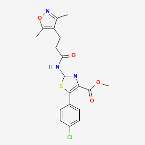 molecular formula C19H18ClN3O4S B11006181 Methyl 5-(4-chlorophenyl)-2-{[3-(3,5-dimethyl-1,2-oxazol-4-yl)propanoyl]amino}-1,3-thiazole-4-carboxylate 