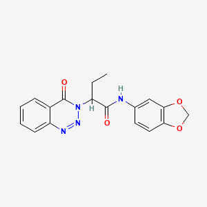 N-(1,3-benzodioxol-5-yl)-2-(4-oxo-1,2,3-benzotriazin-3(4H)-yl)butanamide