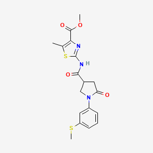 molecular formula C18H19N3O4S2 B11006191 Methyl 5-methyl-2-[({1-[3-(methylsulfanyl)phenyl]-5-oxopyrrolidin-3-yl}carbonyl)amino]-1,3-thiazole-4-carboxylate 