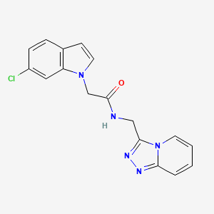 2-(6-chloro-1H-indol-1-yl)-N-([1,2,4]triazolo[4,3-a]pyridin-3-ylmethyl)acetamide