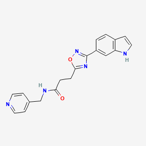 3-[3-(1H-indol-6-yl)-1,2,4-oxadiazol-5-yl]-N-(pyridin-4-ylmethyl)propanamide