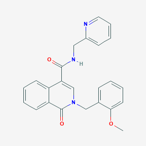 molecular formula C24H21N3O3 B11006223 2-(2-methoxybenzyl)-1-oxo-N-(pyridin-2-ylmethyl)-1,2-dihydroisoquinoline-4-carboxamide 