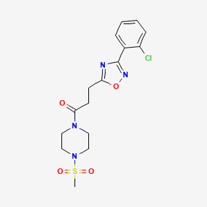 3-[3-(2-Chlorophenyl)-1,2,4-oxadiazol-5-yl]-1-[4-(methylsulfonyl)piperazin-1-yl]propan-1-one