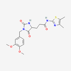 3-[1-(3,4-dimethoxybenzyl)-2,5-dioxoimidazolidin-4-yl]-N-(4,5-dimethyl-1,3-thiazol-2-yl)propanamide