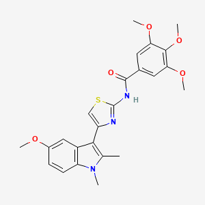 3,4,5-trimethoxy-N-[4-(5-methoxy-1,2-dimethyl-1H-indol-3-yl)-1,3-thiazol-2-yl]benzamide