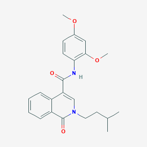 molecular formula C23H26N2O4 B11006288 N-(2,4-dimethoxyphenyl)-2-(3-methylbutyl)-1-oxo-1,2-dihydroisoquinoline-4-carboxamide 